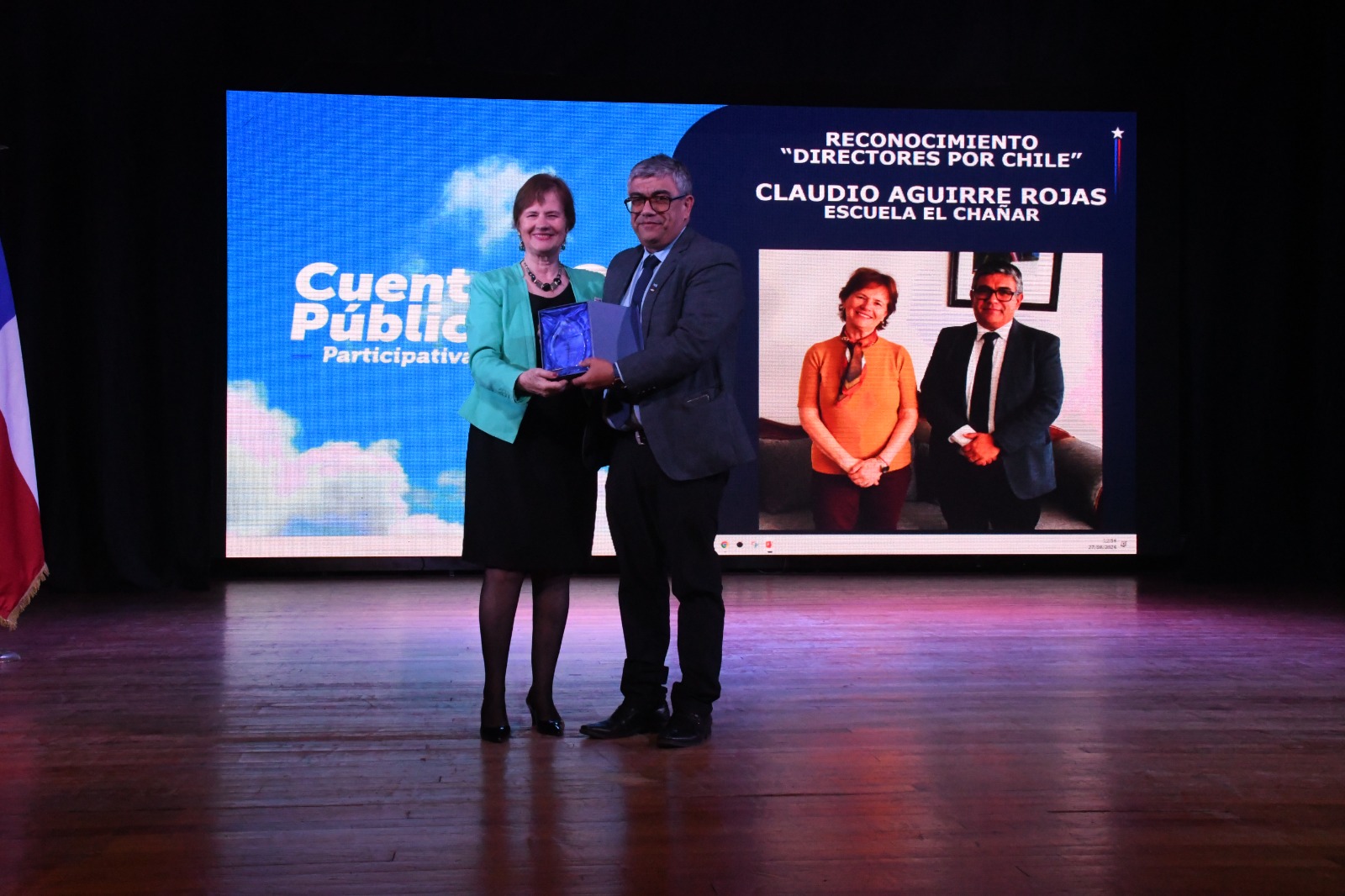 Director de la Escuela El Chañar fue reconocido por su participación en “Directores por Chile” durante Cuenta Pública de Educación