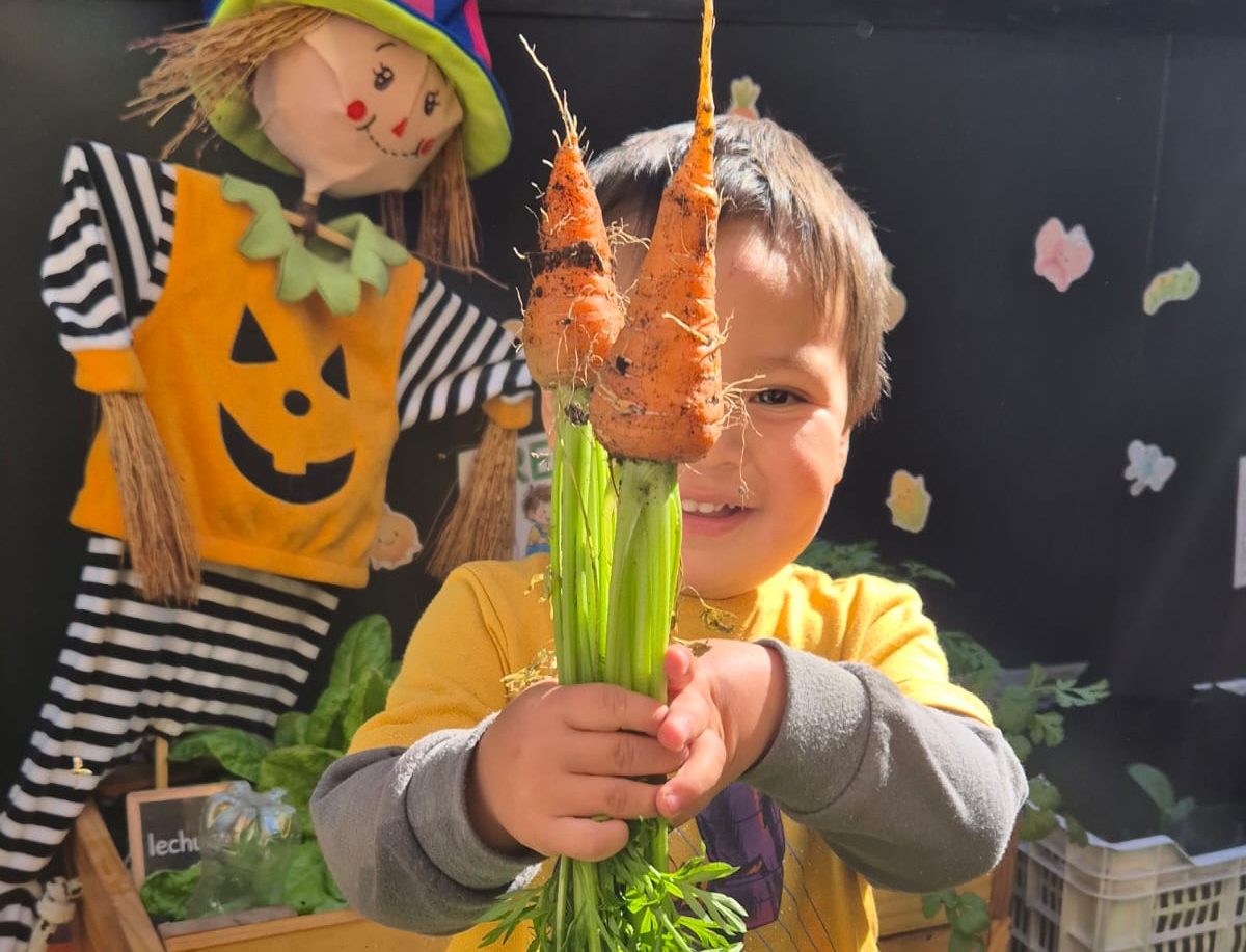 Primera cosecha del huerto fortalece aprendizajes en el Jardín Infantil Lickanantay
